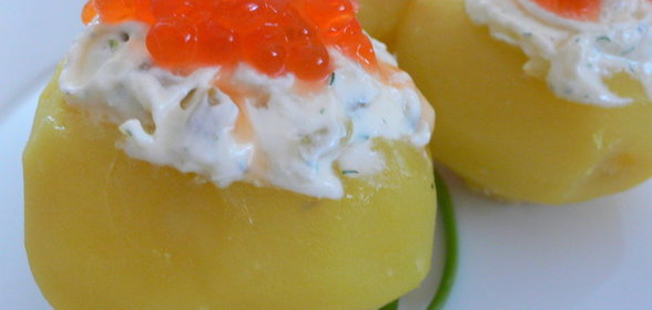 Картофель с рыбной икрой