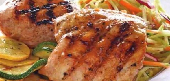 Куриные бедрышки, жаренные под абрикосовым маринадом