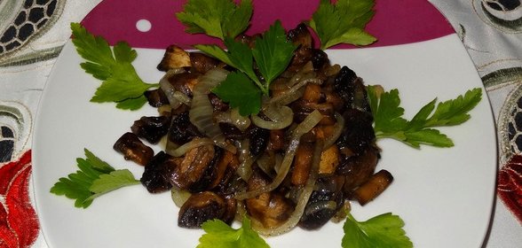 Жареные грибы шампиньоны