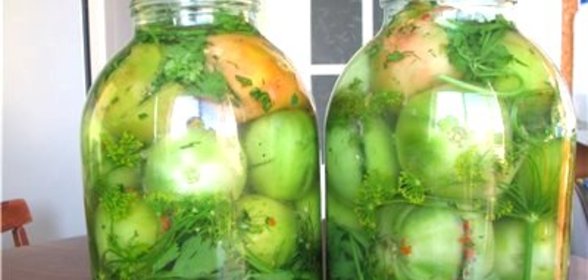 Помидоры зеленые фаршированные на зиму