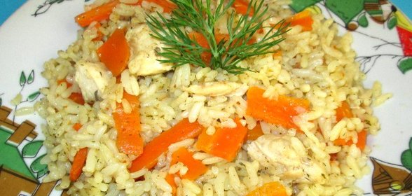 Туркменский плов с курицей