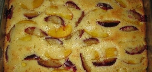 Пирог сливово-персиковый