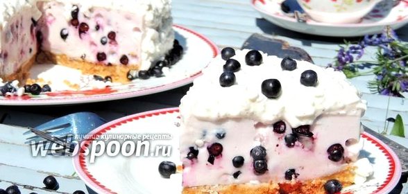 Черничный творожный торт