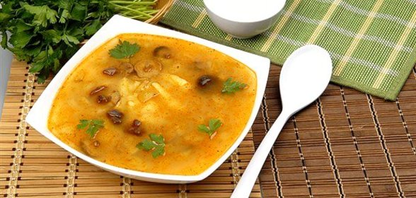 Запеченая курица с грибами