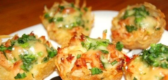 Картофельные тарталетки с начинкой