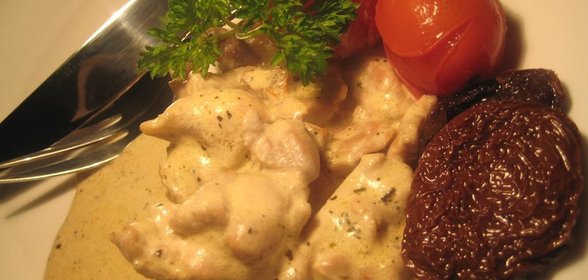 Курица в сливках с сушеными томатами и базиликом. (рецепт Эрика)