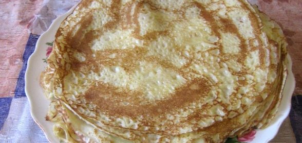 Блинчики на молоке с кипятком