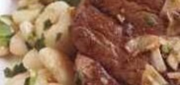 Шницель из баранины с лимонно зеленным маслом