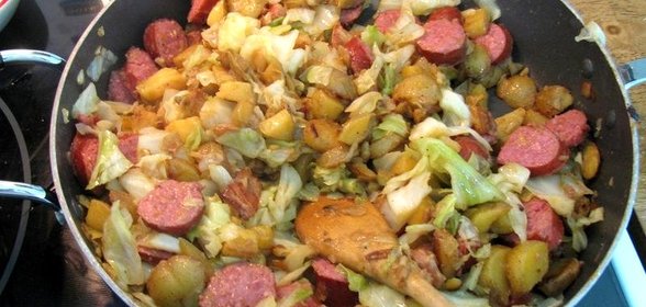 Жареная картошка с капустой