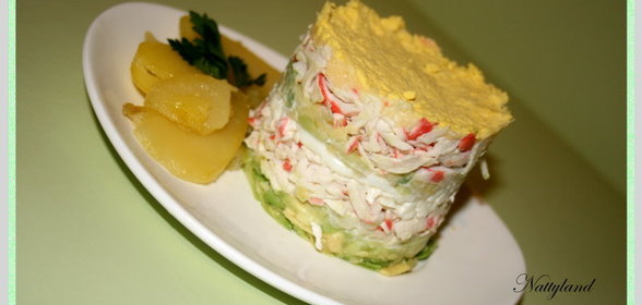 Башенки с крабовым мясом и авокадо