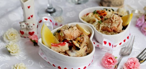 Рис с курицей и морепродуктами