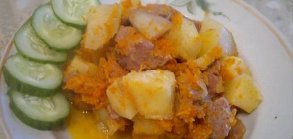 Картошка, тушеная в утятнице