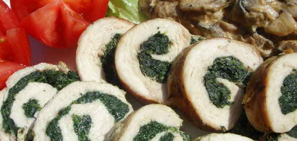 Филе индейки со шпинатом