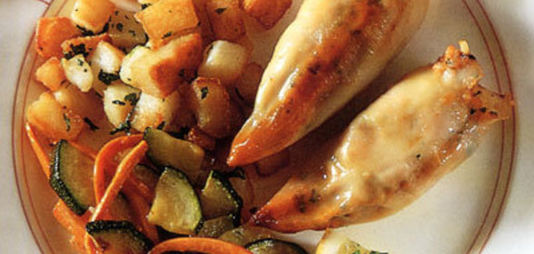 Кальмары с овощами