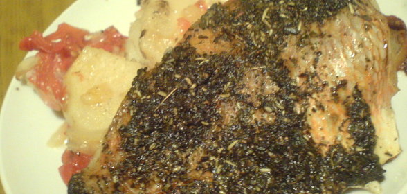 Запечённая рыба с пряными травами