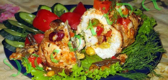 Куриные рулетики с овощами