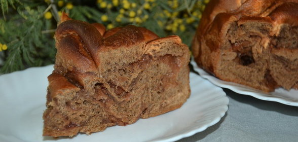 Кофейно-шоколодный пирог с клюквенным джемом (постный)