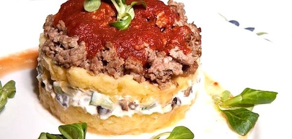 Слоеная картошка с фаршем