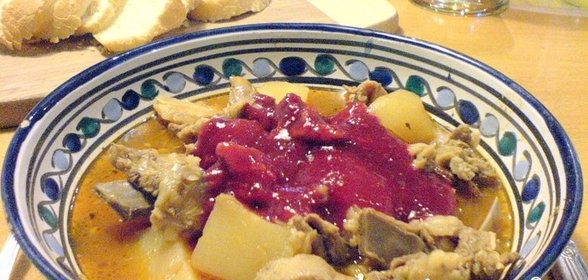 Жаркое из баранины с красным перцем