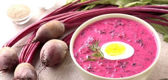 Холодный борщ со свеклой