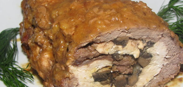 Рулет Праздничный из говядины и куриного филе
