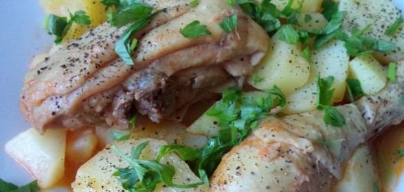 Утка, фаршированная квашеной капустой и рисом