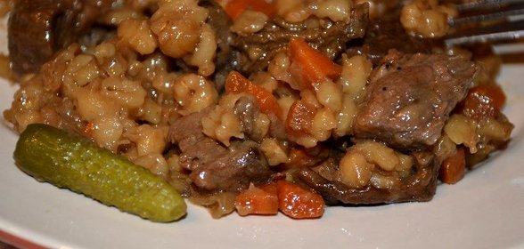 Каша перловая с говядиной