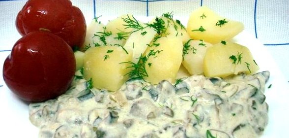 Маслята в сметане