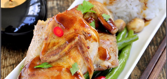 Рис с перепелами, со стручковой фасолью и грибами