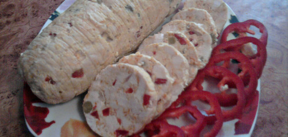 куриный рулет с овощами