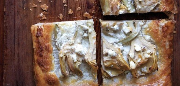 Пирог с артишоками и фетой