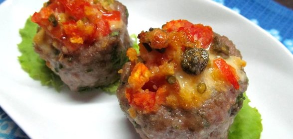 Гнезда из фарша с начинкой