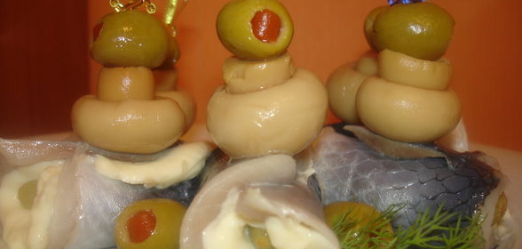 Закуска Рулетики из сельди