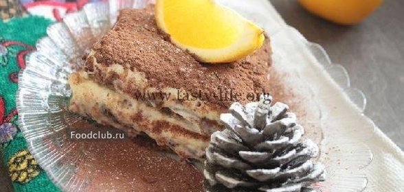 Тирамису с апельсиновым джемом и горьким шоколадом