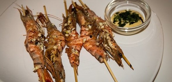 Жареные тигровые креветки