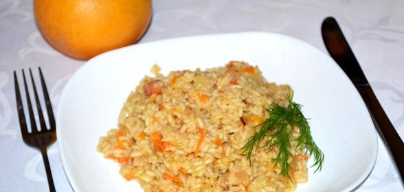 Рис с ананасом и копченой грудинкой