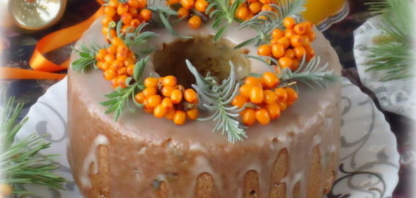 Праздничный тыквенно – облепиховый кекс