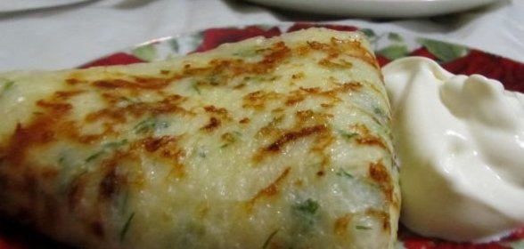 Блины с сыром и зеленью