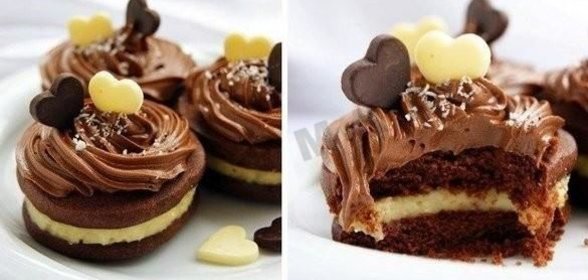 Шоколадное печенье с кокосовым кремом