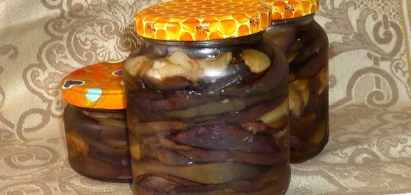 Баклажаны в масле с чесноком на зиму