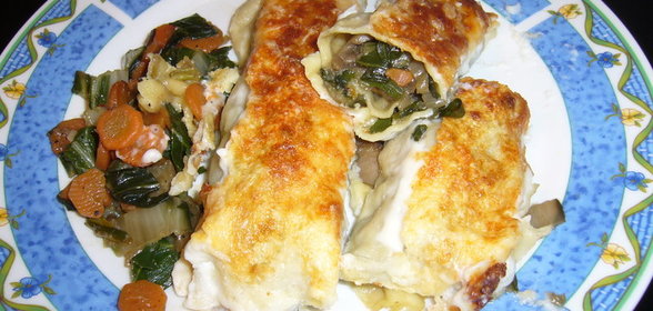 каннелони с овощами под соусом Бешамель