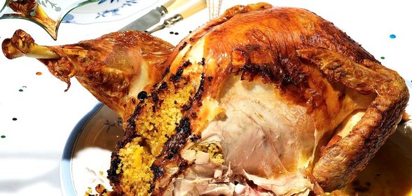 Индейка, фаршированная сладким булгуром