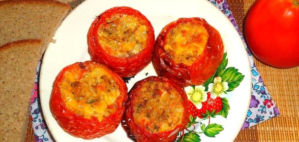 Помидоры фаршированные уткой и гречкой