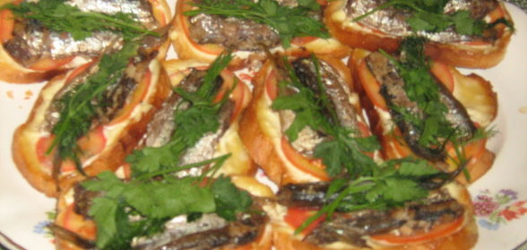 Бутерброды со шпротами