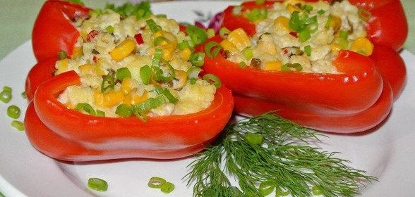 Перец, фаршированный пшеном и сыром