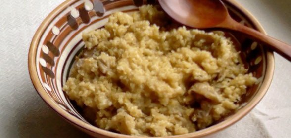 Обед в духовке.Роскошная каша из пшеничной крупы на грибном бульоне