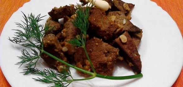 Свиная печень в чесночном маринаде