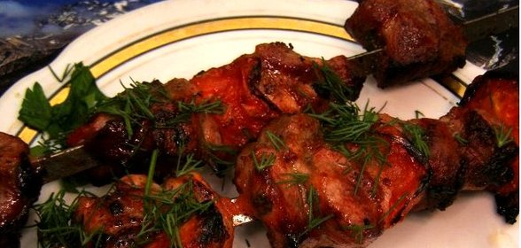 Шашлык из свинины в красном вине