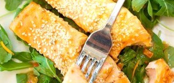 Лосось в апельсиновом джеме