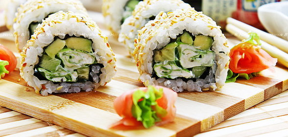 Роллы с овощами и творожным сыром